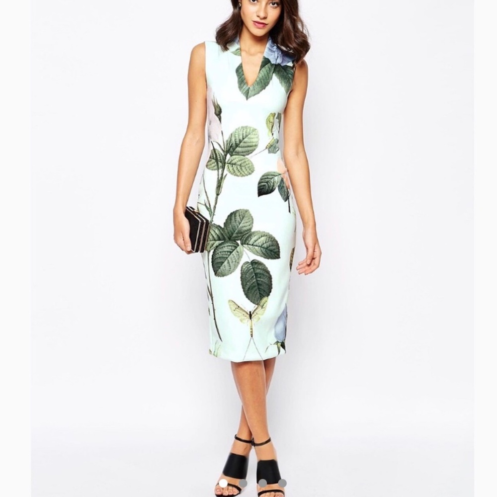Ted Baker size 1 Distinguished Rose Midi Dress